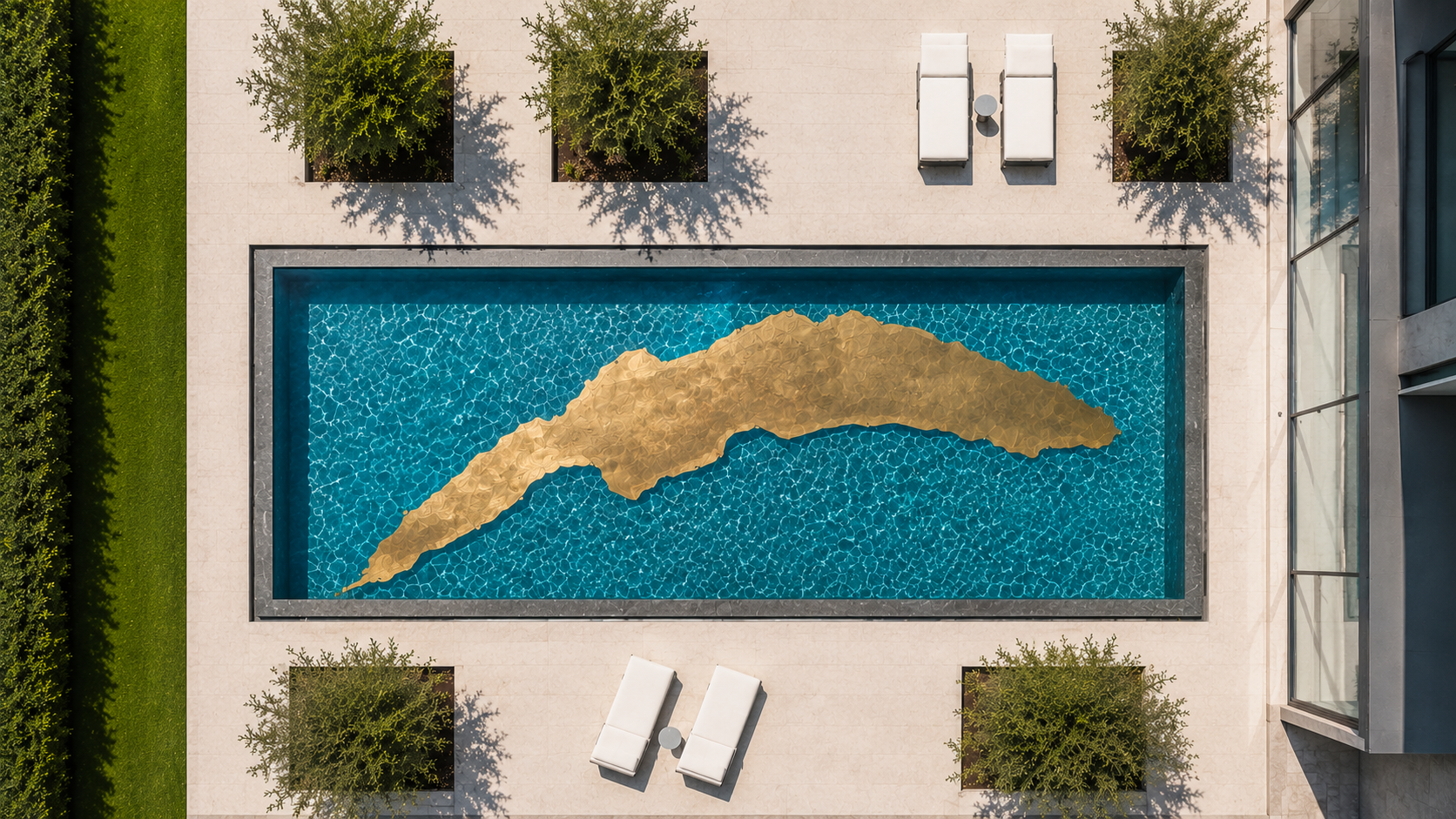 Commission visualization: pool installation, porcelain mosaic.